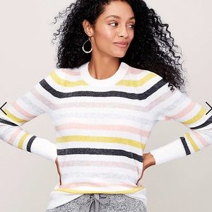 LOFT striped puff sleeve sweater